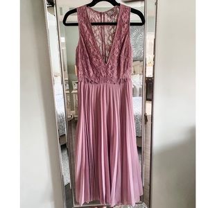 ASOS lace detail midi dress with pleated skirt